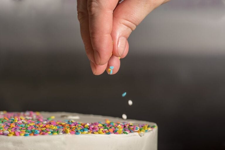 Topping a Cake with Sprinkles