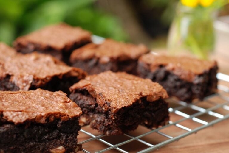 Moist Brownies on a Cooling Rack