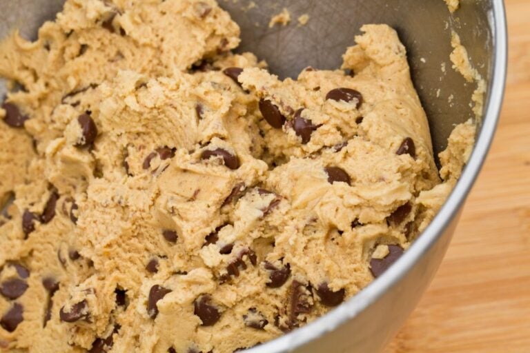 Bowl of Peanut Butter Chocolate Chip Cookie Dough