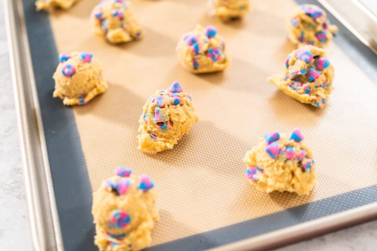 Scoops of Cookie Dough on a Baking Mat