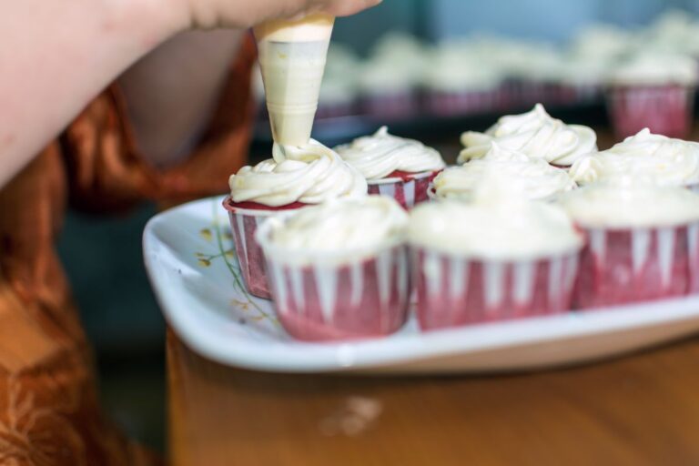 Frosting Red Velvet Cupcakes