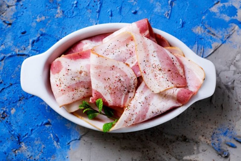Slices of Raw Bacon