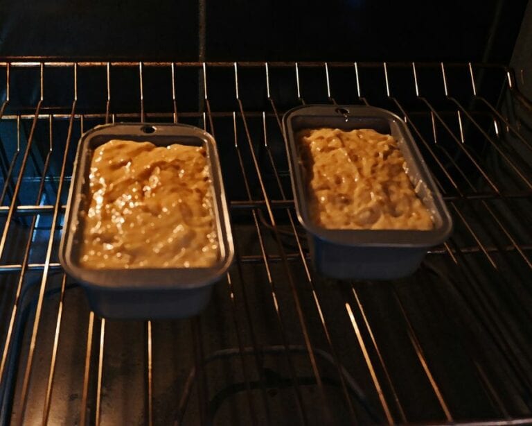 Banana Bread in Oven