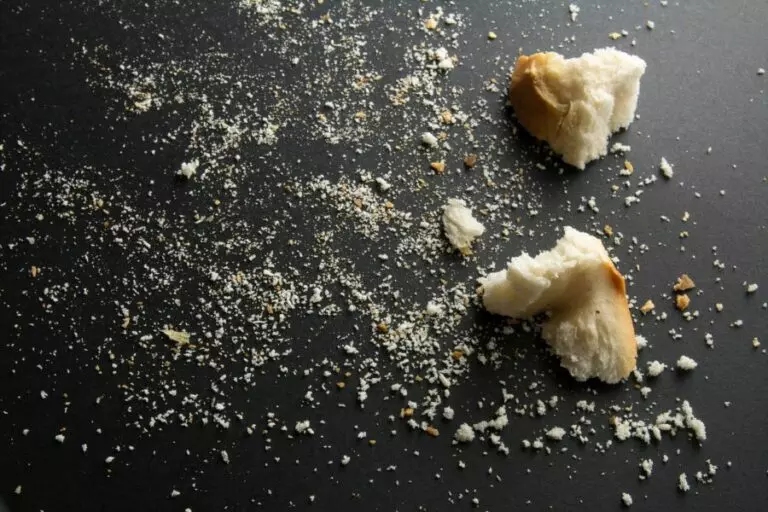 Breadcrumbs on a Black Background