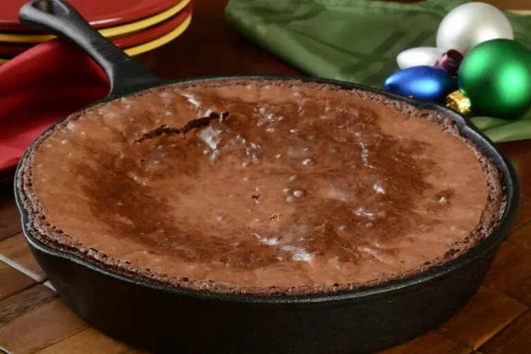 Fresh Baked Brownies in a Cast Iron Pan