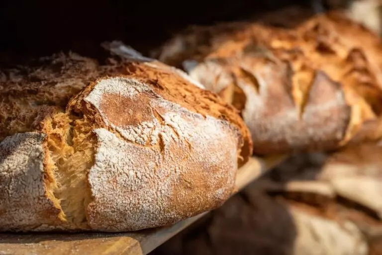 Sourdough Bread on a Wooden Shelf