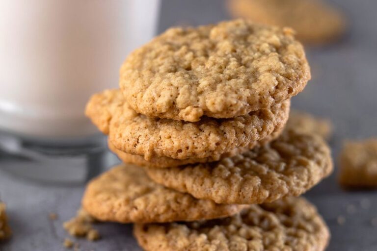 Oatmeal Cookies With a Glass of Milk