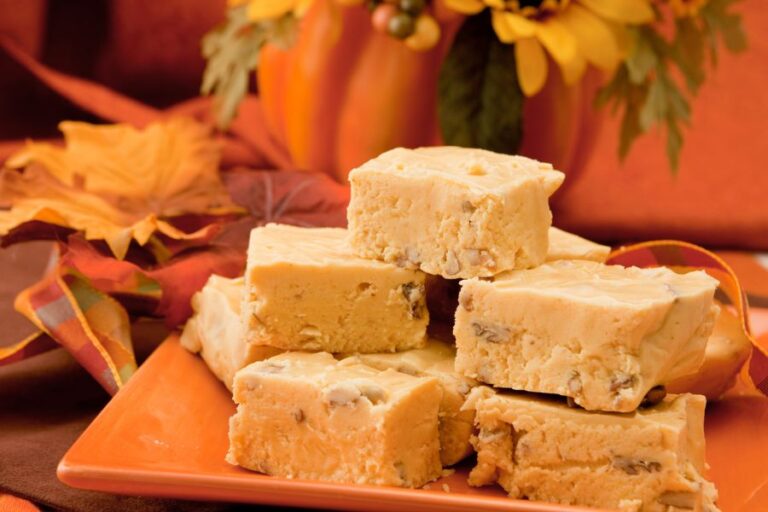Pumpkin Fudge Against Fall Background