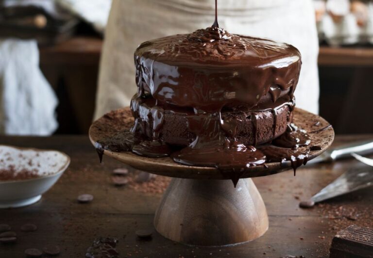 Messy Icing on Chocolate Cake
