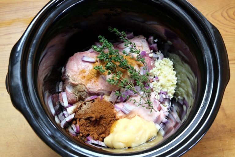 Slow Cooker Pulled Pork Ready to Be Cooked