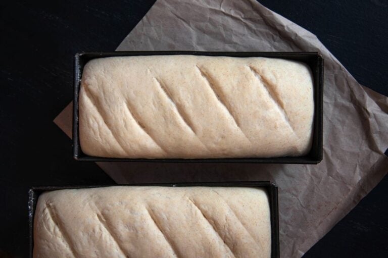 Two Loaves of Bread Dough Before Baking