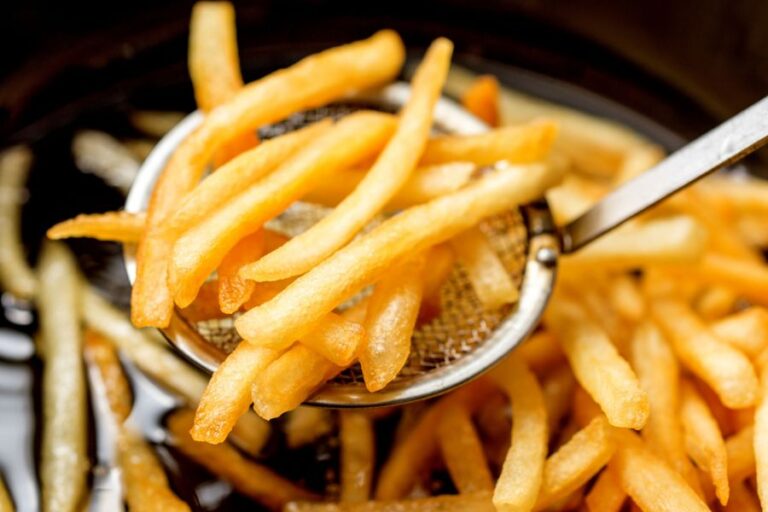 French Fries Removed From Fryer Oil