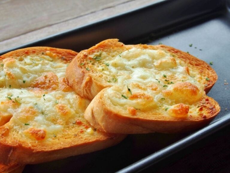 Closeup of Cheesy Garlic Bread