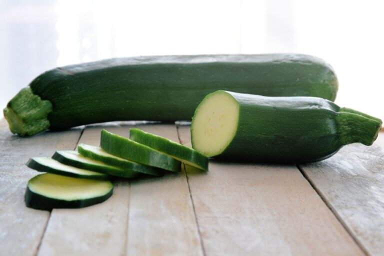 Sliced Zucchini on Wooden Table