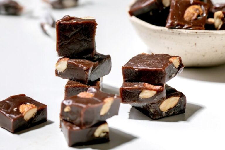 Homemade Chocolate Almond Toffee Cut Into Squares