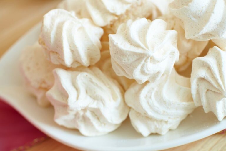 Plate of White Meringue Cookies