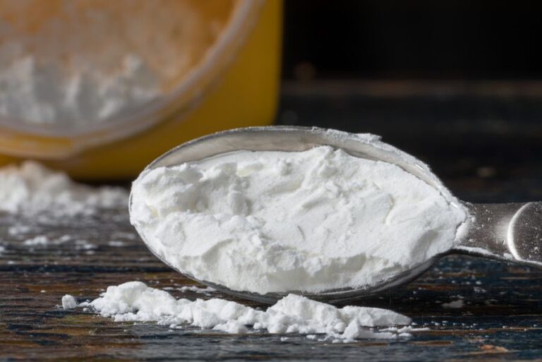 Cornstarch Spilled From a Tablespoon