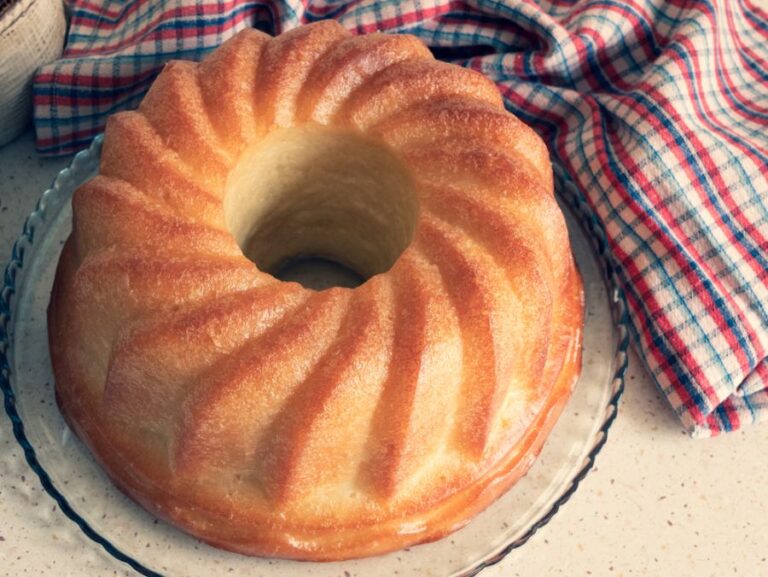 Fresh Rum Bundt Cake on a Plate