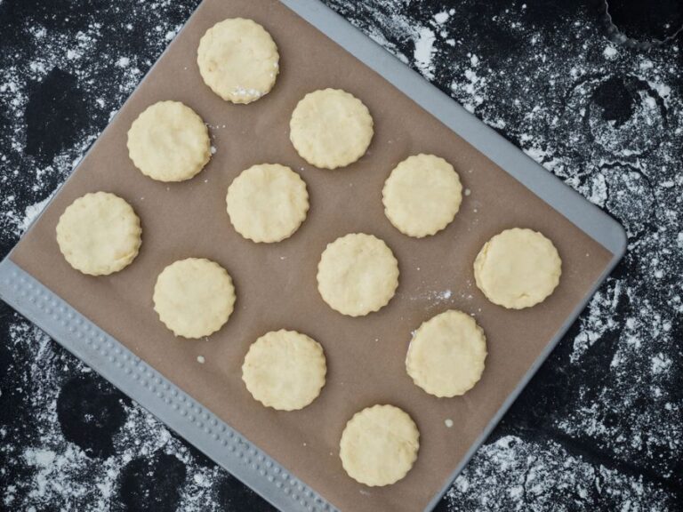 Homemade Raw Scones on a Baking Tray