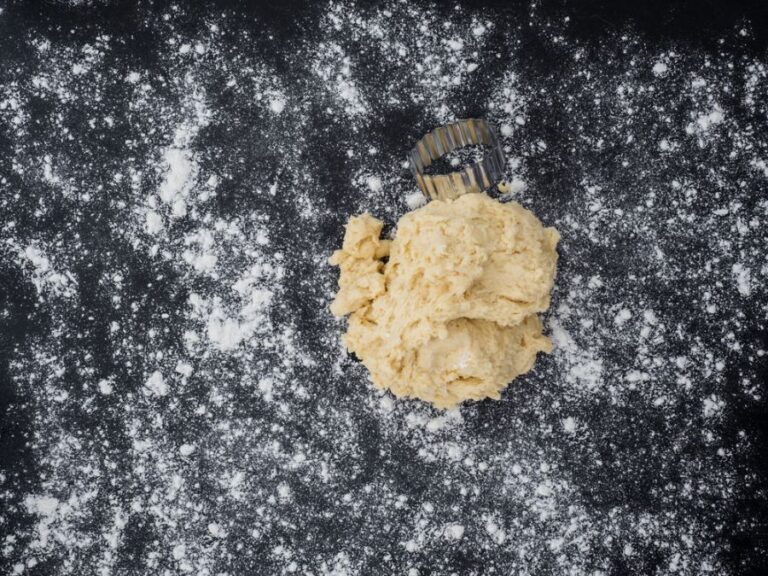 Dough for Scones Ready to Be Rolled Out and Cut