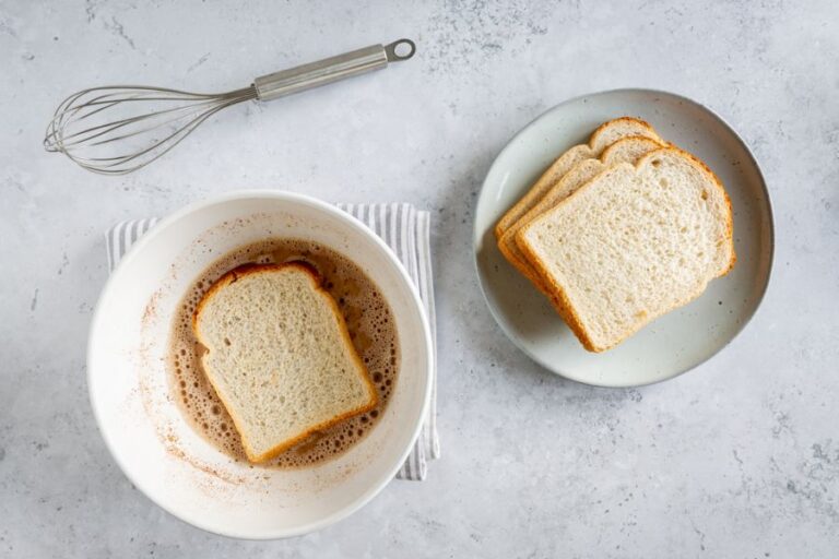 Ingredients for French Toast With the Bread in the Mixture
