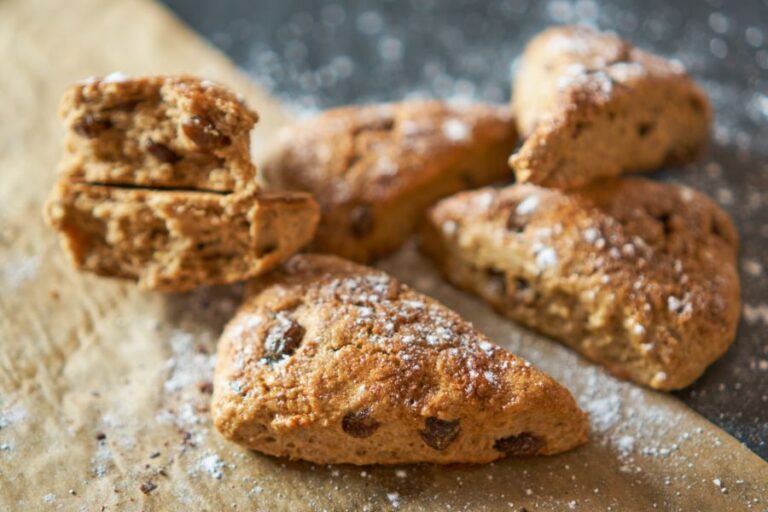 Traditional Fresh Baked English Scones With Raisins
