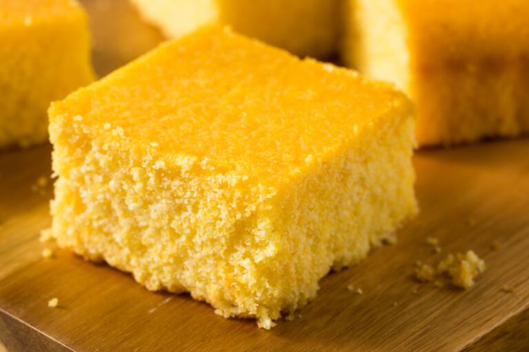 Fresh Cornbread on a Cutting Board