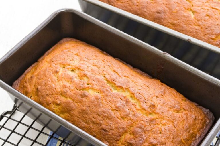 Homemade Banana Bread Cooling in Loaf Pans