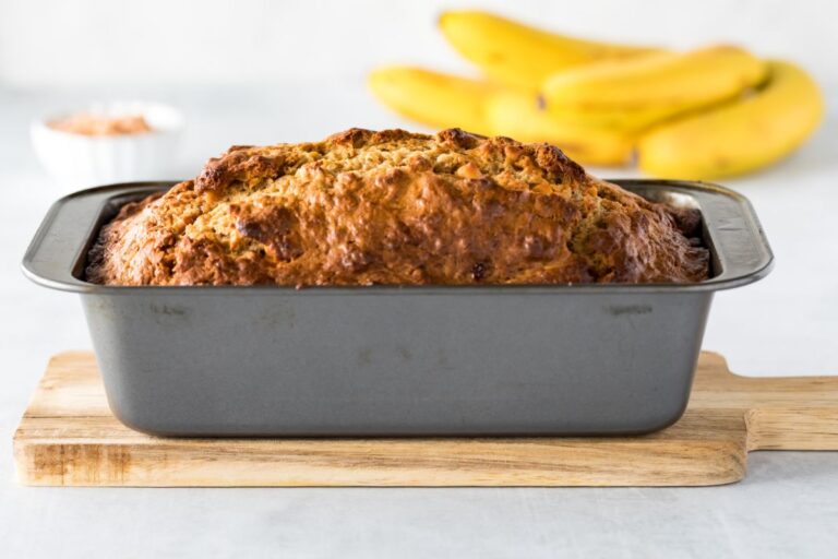 Banana Bread Close Up in a Loaf Pan