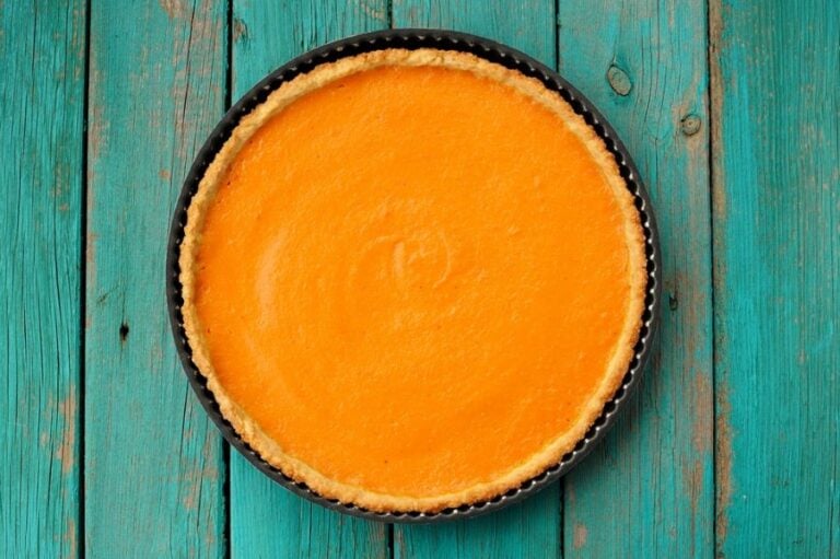 Top Down View of a Fresh Baked Pumpkin Pie