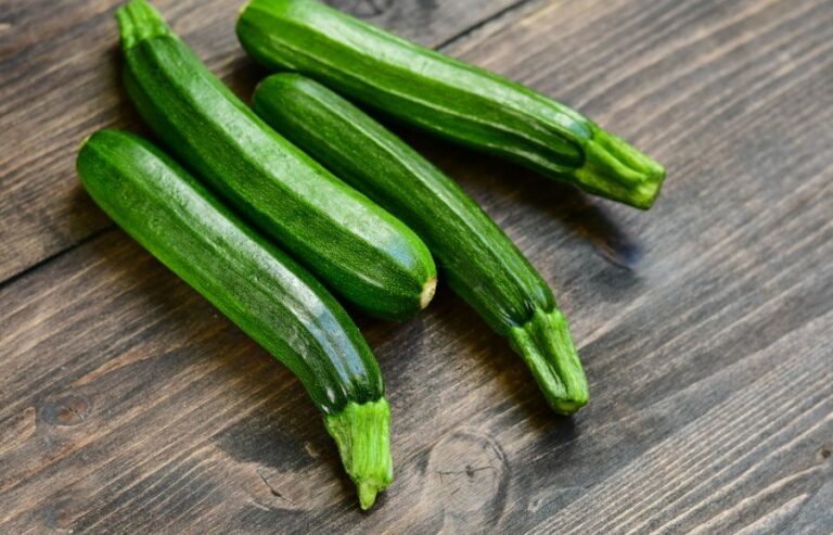 Fresh Zucchini on a Wooden Table