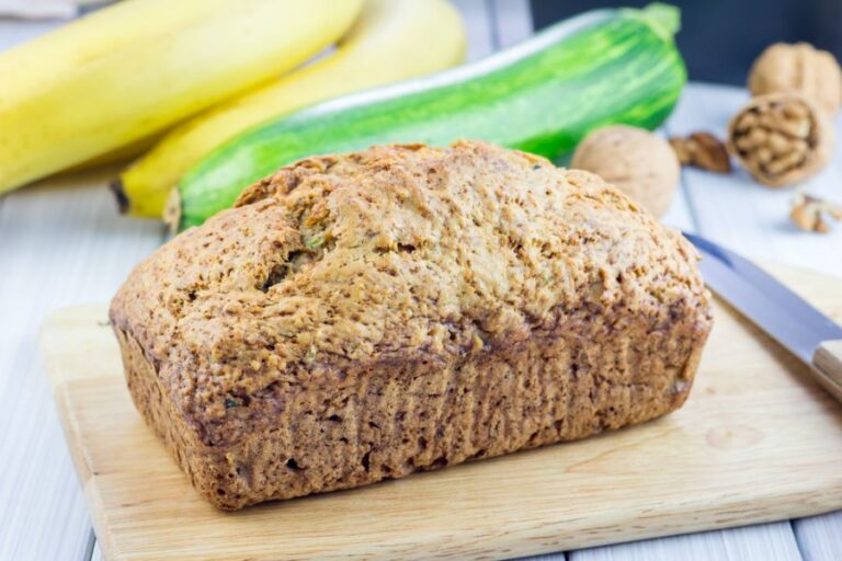 Loaf of Homemade Zucchini Bread on a Cutting Board
