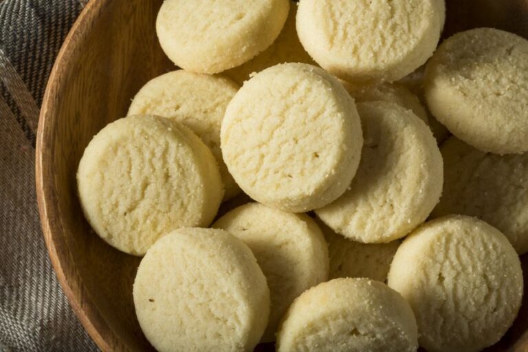 Homemade Shortbread Cookies in a Bowl
