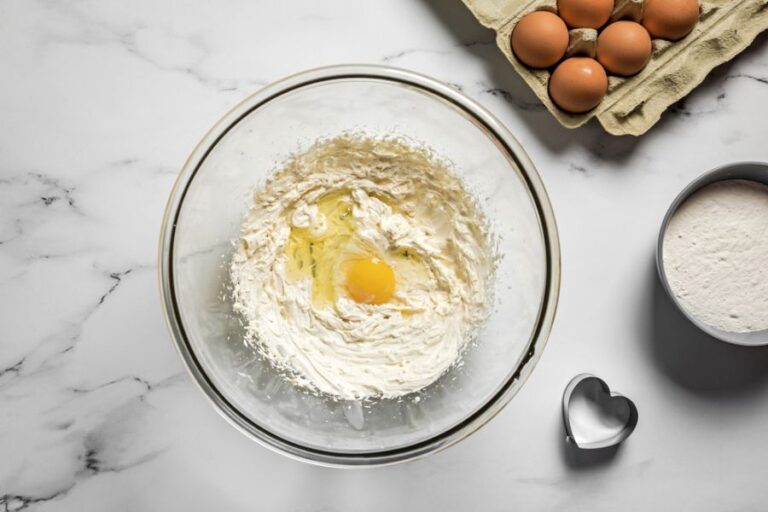 Mixing Flour and Eggs for Shortbread Dough