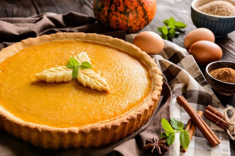 Pumpkin Pie Baked in a Tart Pan