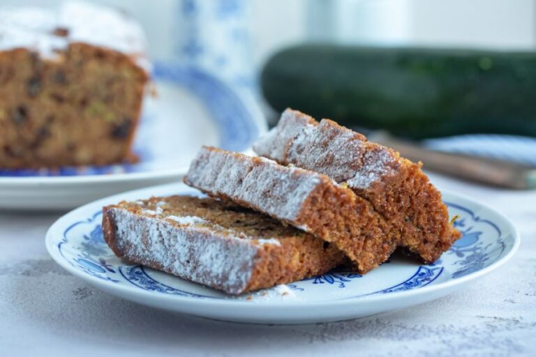Sliced Homemade Zucchini and Walnut Bread