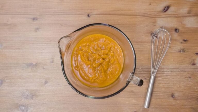 Freshly Made Pumpkin Pie Filling in a Mixing Bowl