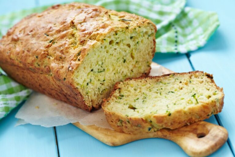 Closeup of Cut Zucchini Bread