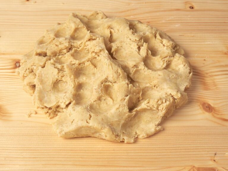 Kneaded Shortbread Dough on a Wooden Surface