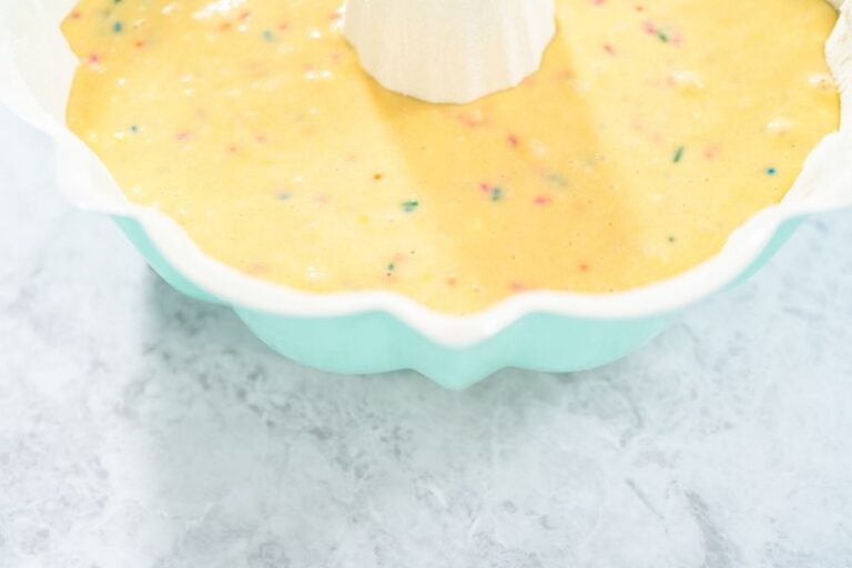 Cake Batter in a Bundt Cake Pan