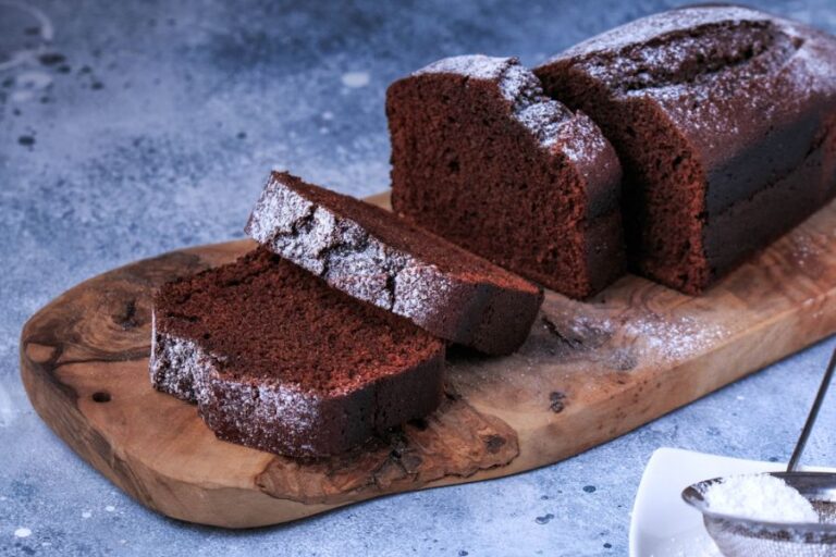 Delicious Chocolate Pound Cake Dusted With Powdered Sugar