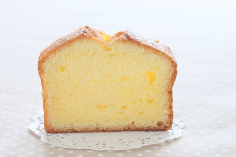 Delicious Slice of Pound Cake on a Doilie