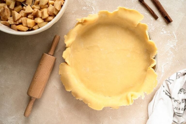 Pie Crust Pressed into a Pan for Apple Pie
