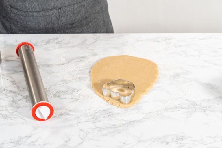 Shortbread Cookies Rolled Out for Cookie Cutters