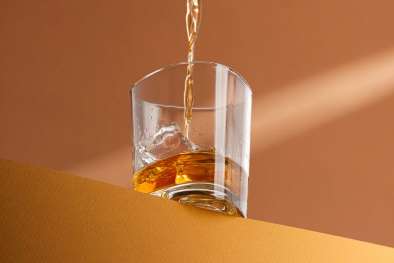 Pouring Rum Into a Glass