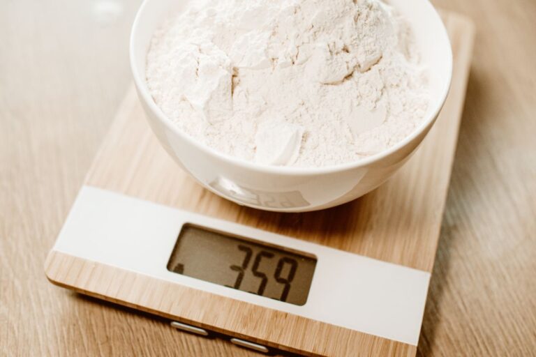 Weighing Flour on a Kitchen Scale