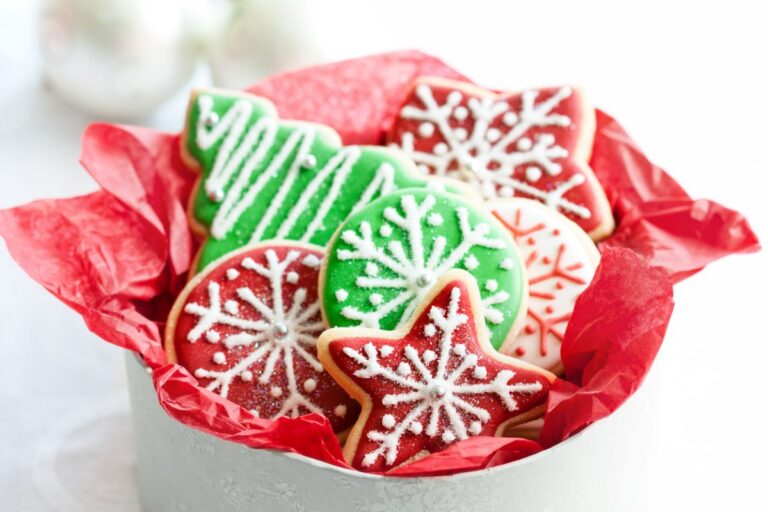 Decorated Christmas Cookies in a Gift Box