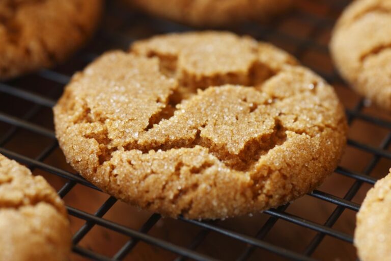 Fresh Baked Ginger Snaps on a Cooling Rack