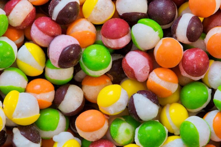 Closeup of Rainbow Freeze Dried Candy