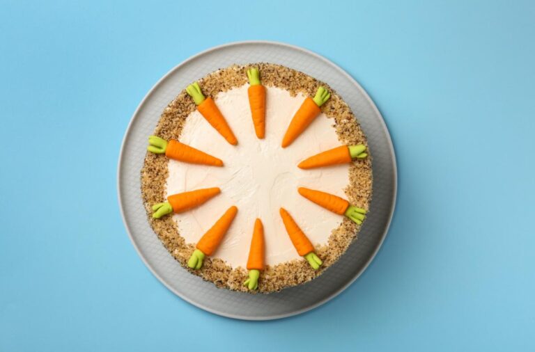 Delicious Carrot Cake With Fondant Carrot Decorations